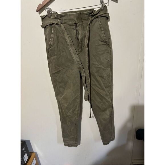 Express Pants - Express Women's Size 4R Regular Grey Extreme High Rise Belted Cropped Pants